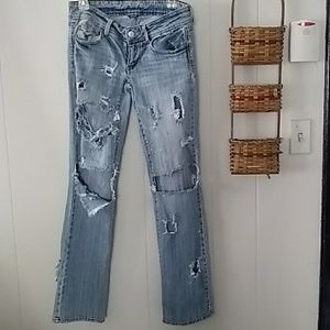 Slim Boot, size 6, Shredded Jeans